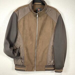 De-Nico Milano Quilted Faux Suede Lined Dressy Casual Bomber Jacket Size XL‎